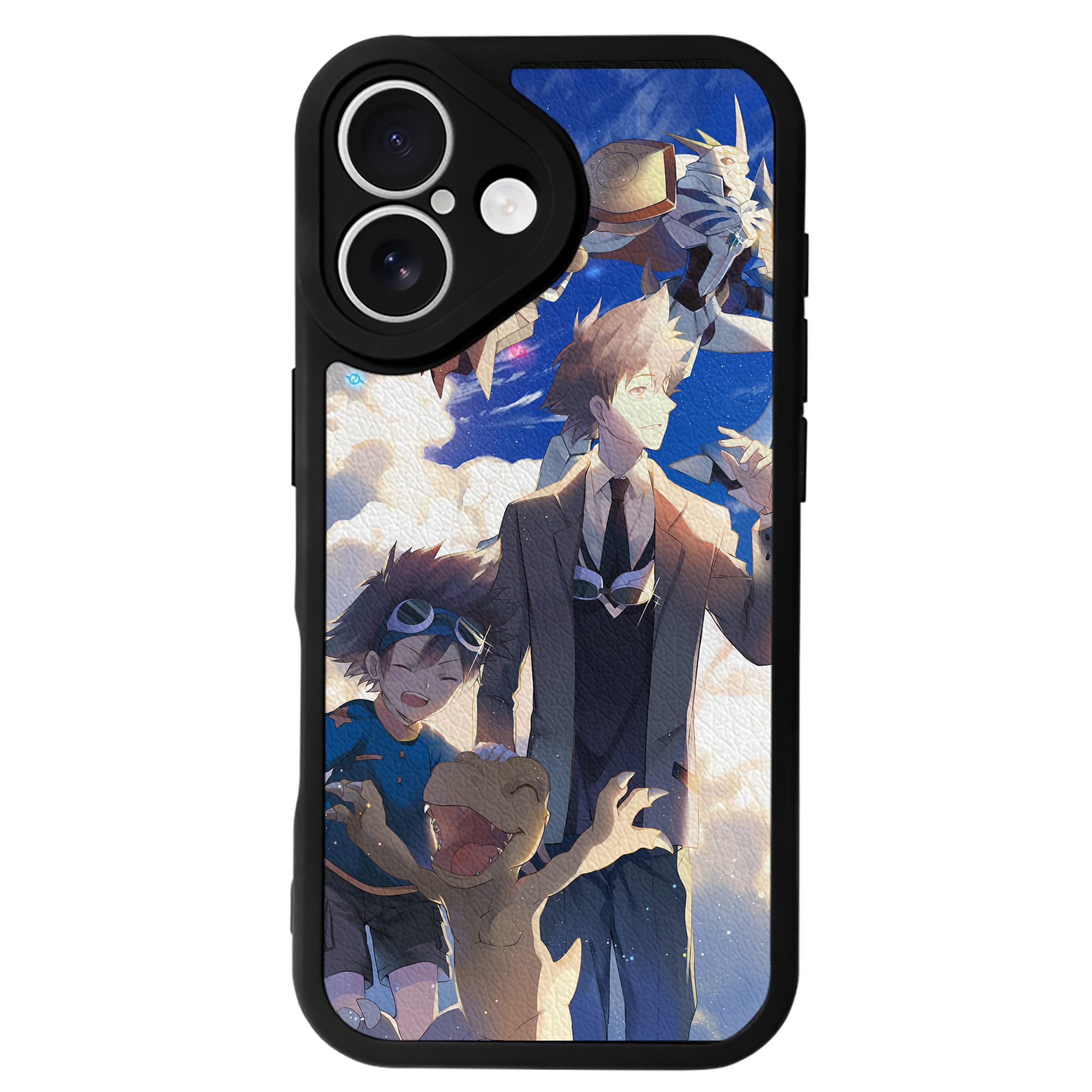 （画像用） Digimon デジタルモンスター/デジモン 【iPhone 16シリーズ対応】シリコンスマホケース（レザー調） 材質：シリコン